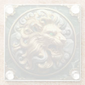 Majestic Gold Lion mit zeitlosem Design Glasuntersetzer (Rückseite)