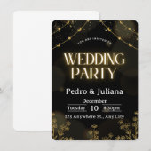 Majestic Gold Ornamental Frame Wedding Invitation Einladung (Vorne/Hinten)