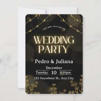 Majestic Gold Ornamental Frame Wedding Invitation Einladung