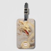 Majestic Golden Dragon and Ivory Gepäckanhänger (Vorderseite Vertikal)
