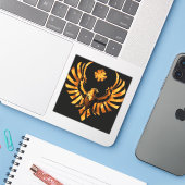 Majestic Golden Eagle Custom-Cut Vinyl Sticker (Laptop mit iPhone)