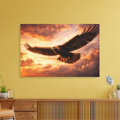Majestic Golden Eagle – Flight in Dramatic Sky Leinwanddruck (Insitu (Wohnzimmer))