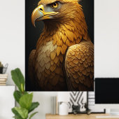 Majestic Golden Eagle Portrait  Poster (Heimbüro)