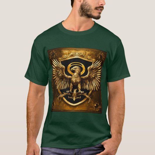 Majestic Golden Eagle Wappen T-Shirt (Vorderseite)
