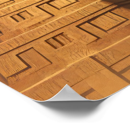 Majestic Golden Hued Dynamic Aztec Warrior Poster (Ecke)