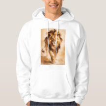 Majestic Golden Lion Abstract Painting Luxury Art