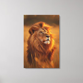 Majestic Golden Lion at Sunset – Canvas Wall Art Leinwanddruck