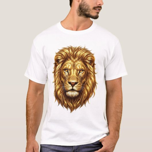 Majestic Golden Lion King Art T-Shirt (Vorderseite)