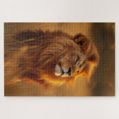 Majestic Golden Lion Sunset Puzzle (Horizontal)