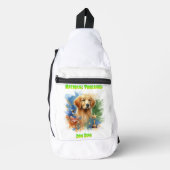 Majestic Golden Retriever mit Trophäe und Sternen Crossbody Bag (Vorderseite)