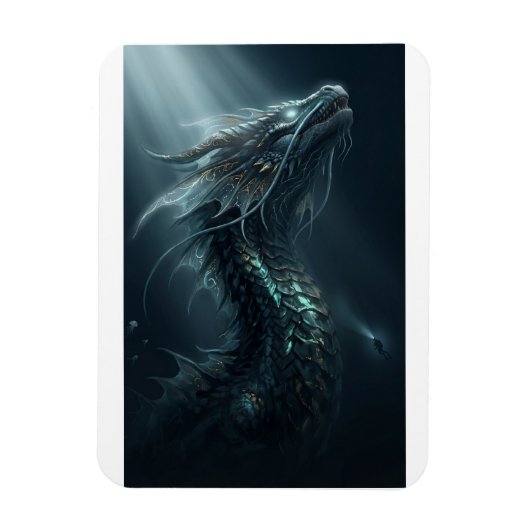 Majestic Golden Scale Sea Dragon - Deep Ocean Guar Magnet (Vertikal)