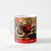 Majestic Golden Snake Chinesischer Neujahrsweg Kaffeetasse (Vorderseite Links)