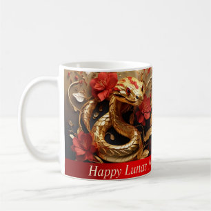 Majestic Golden Snake Chinesischer Neujahrsweg Kaffeetasse