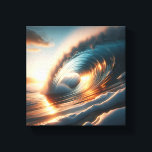 Majestic Golden Sunset Barrel Wave - Glowing Ocean Leinwanddruck<br><div class="desc">A stunning digital masterpiece capturing a perfect barrel wave illuminated by the warm, radiant glow of a setting sun. The contrast between the soft sea foam and the brilliant golden light reflecting inside the wave's tunnel creates a magical and serene atmosphere. Ideal for high-end coastal home decor, luxury wall art,...</div>