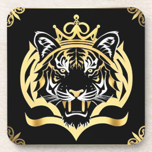 Majestic Golden Tiger Illustration Getränkeuntersetzer