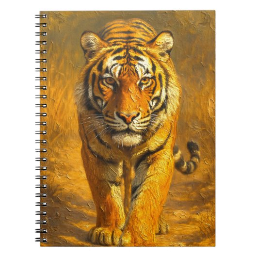 Majestic Golden Tiger Notebook - Wildlife Art Jour Notizblock (Vorderseite)