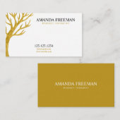 Majestic Golden Tree Massage Therapist Visitenkarte (Vorne/Hinten)