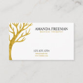 Majestic Golden Tree Massage Therapist Visitenkarte (Vorderseite)