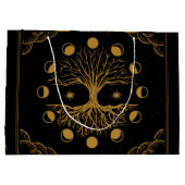 Majestic Golden Tree of Life Große Geschenktüte (Rückseite)