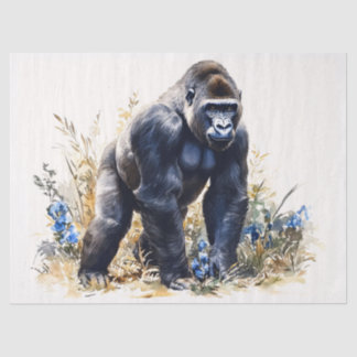 Majestic Gorilla im wilden Jahrzehnt Seidenpapier