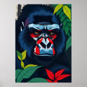 Majestic Gorilla Portrait - Jungle Alpha Art Poster (Vorne)