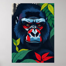 Majestic Gorilla Portrait - Jungle Alpha Art Poster