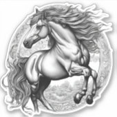 Majestic Gothisches Pferd wasserdicht Aufkleber (Vorderseite)
