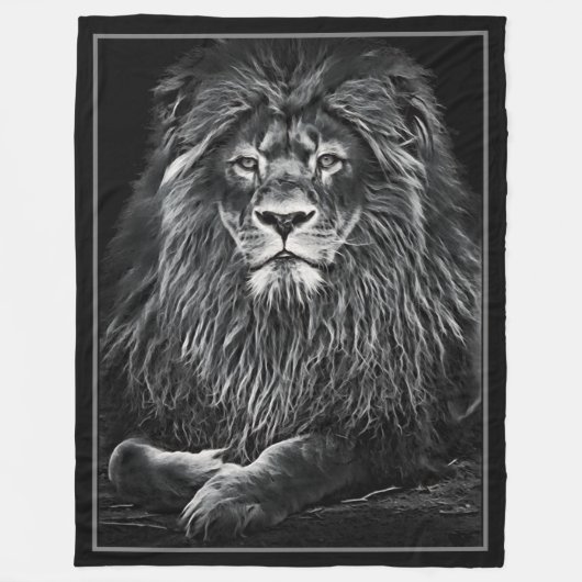Majestic Grau Lion Fleecedecke (Vorderseite)
