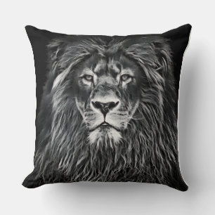 Majestic Gray Lion Kissen