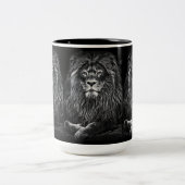 Majestic Gray Lions Zweifarbige Tasse (Mittel)