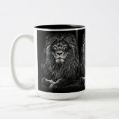 Majestic Gray Lions Zweifarbige Tasse (Links)