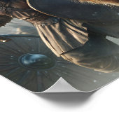 Majestic Gray-Scaled Battle Fierce Viking Attack Poster (Ecke)