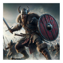 Majestic Gray-Scaled Battle Fierce Viking Attack