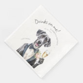 Majestic Great Dane Waiter Watercolor anpassbar Serviette (Ecke)