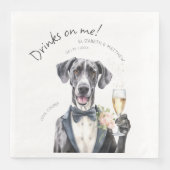 Majestic Great Dane Waiter Watercolor anpassbar Serviette (Vorderseite)