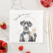 Majestic Great Dane Waiter Watercolor anpassbar Serviette (Beispiel)
