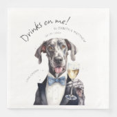Majestic Great Dane Waiter Watercolor anpassbar Serviette (Vorderseite)