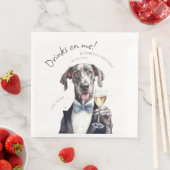 Majestic Great Dane Waiter Watercolor anpassbar Serviette (Beispiel)