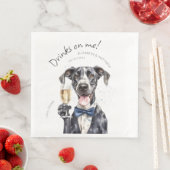 Majestic Great Dane Waiter Watercolor anpassbar Serviette (Beispiel)