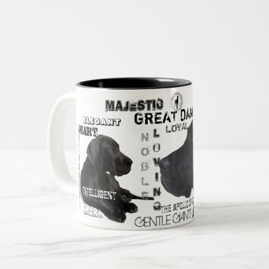 Majestic Great Danes Zweifarbige Tasse (Vorderseite Links)