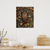 Majestic Great Horned Owl Forest Poster (Küche)