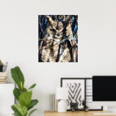 Majestic Great Horned Owl Wildlife Foto Poster (Heimbüro)