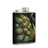 Majestic Green und Gold Peacock Flachmann (Rechts)