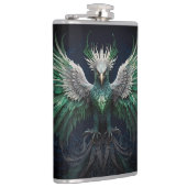 Majestic Green & White Phoenix Bird Flachmann (Rechts)
