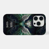 Majestic Green & White Phoenix Bird iPhone Hülle (Rückseite (Horizontal))