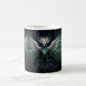 Majestic Green & White Phoenix Bird Kaffeetasse (Mittel)