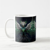 Majestic Green & White Phoenix Bird Kaffeetasse (Links)
