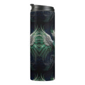 Majestic Green & White Phoenix Bird Thermosbecher (Nach rechts gedreht)