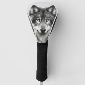 Majestic Grey Wolf Atemberaubend Watercolor Wildli Golf Headcover