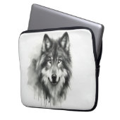Majestic Grey Wolf Atemberaubend Watercolor Wildli Laptopschutzhülle (Vorderseite Links)